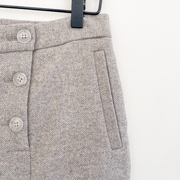 Sézane Francesca Trousers Chevron Ecru Taupe 8 (FR 40) - Picture 6 of 11